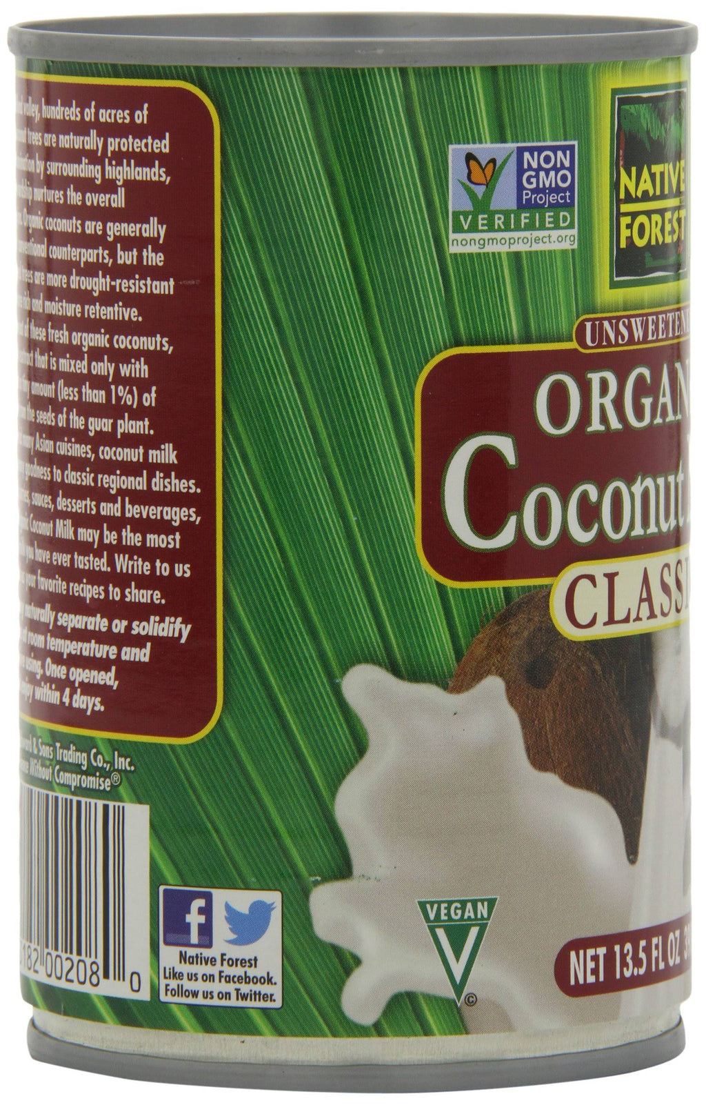 Organic Classic Coconut Milk 13.5 oz Cans (Count of 12) C374