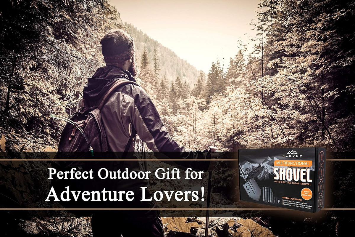 Survival Shovel Multitool with Carry Pouch, 180 Degree Folding High Carbon Steel Shovel Y6085