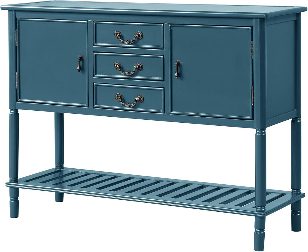 Solid Wood Console Table with 3 Drawers, 2 Cabinet and 1 Shelf P719