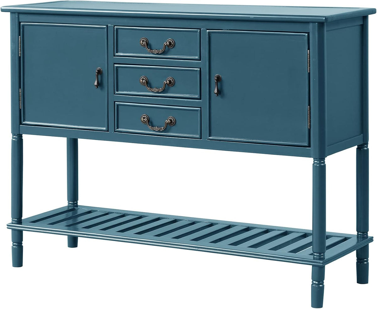 Solid Wood Console Table with 3 Drawers, 2 Cabinet and 1 Shelf P719