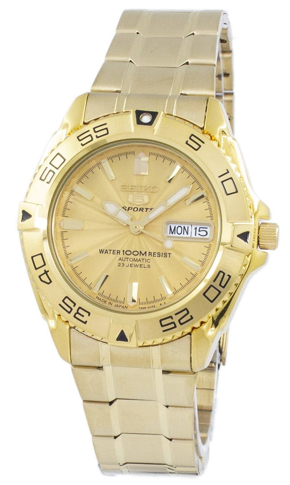 Gold Tone Stainless Steel Automatic Dive Watch D5988
