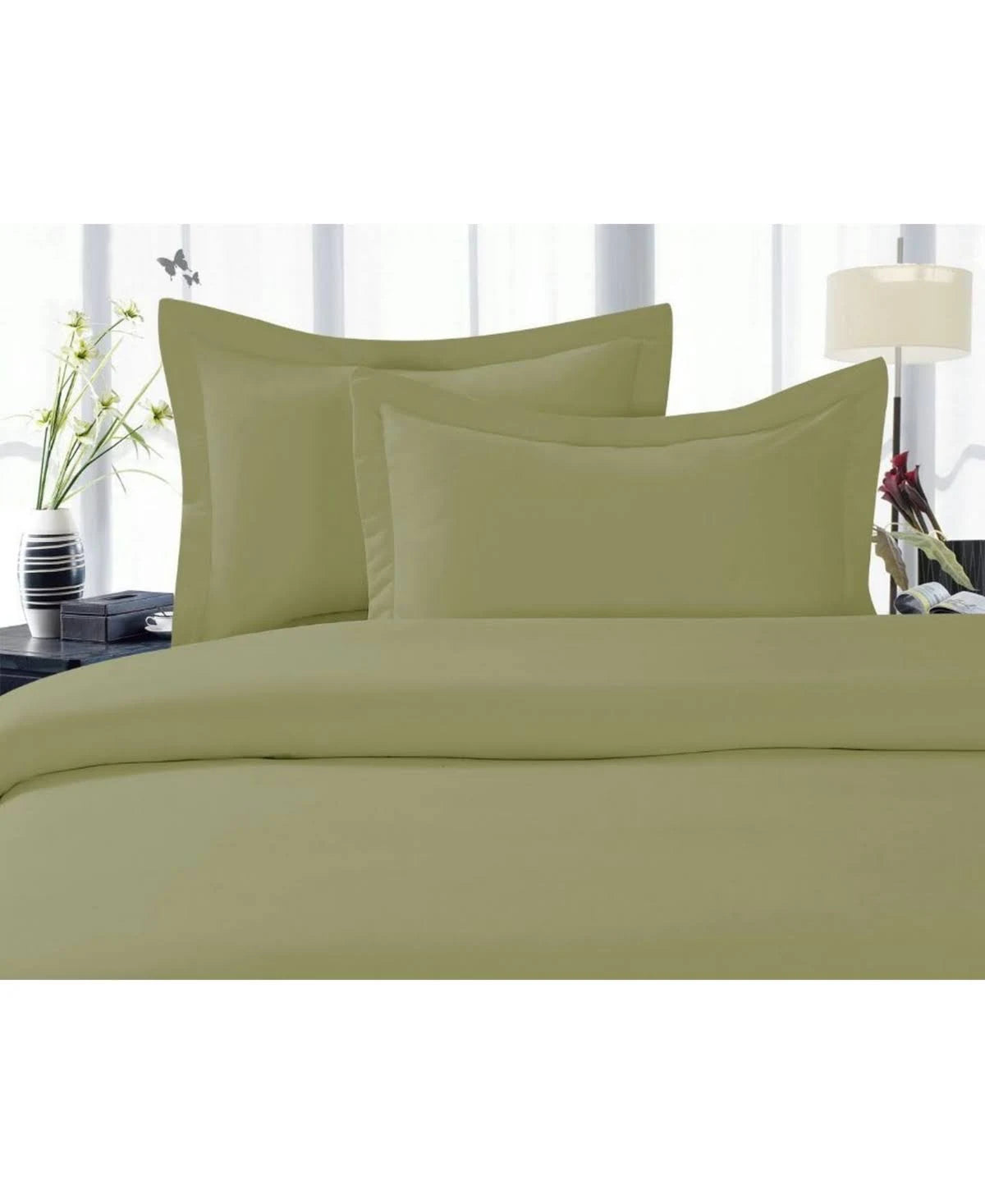 3-Piece Duvet Cover Set King Cali King Green A6997
