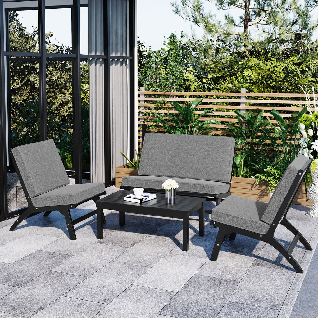 Acacia Solid Wood 4-Piece Outdoor Sofa I620