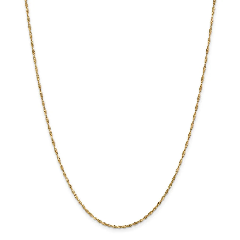 14kt Yellow Gold Singapore Chain 18 inch Lobster Clasp V794