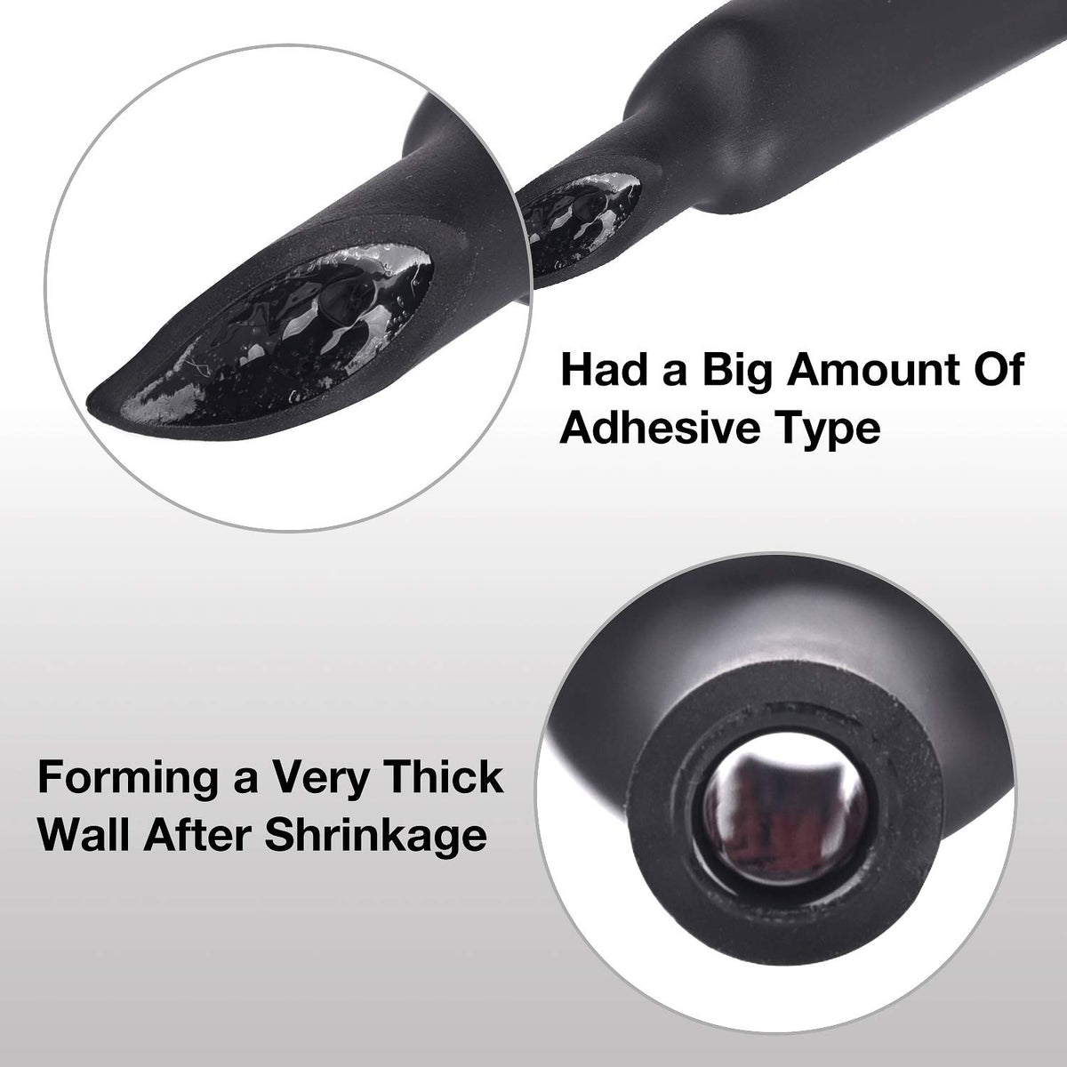 3/4 Inch 4 Ft Black Adhesive Lined Heat Shrink Tubing W873
