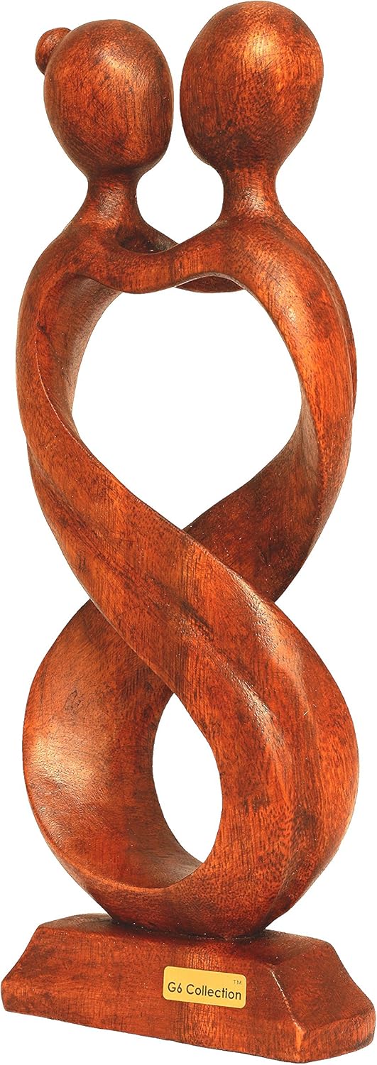 12 Wooden Handmade Abstract Sculpture Statue Q524