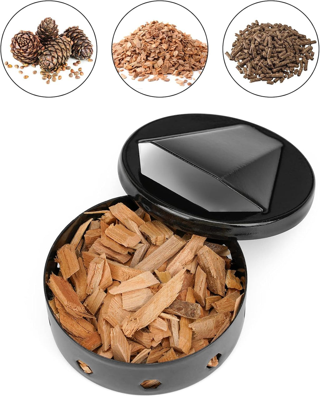 2 Pcs Black Smoker Box with Lid X121