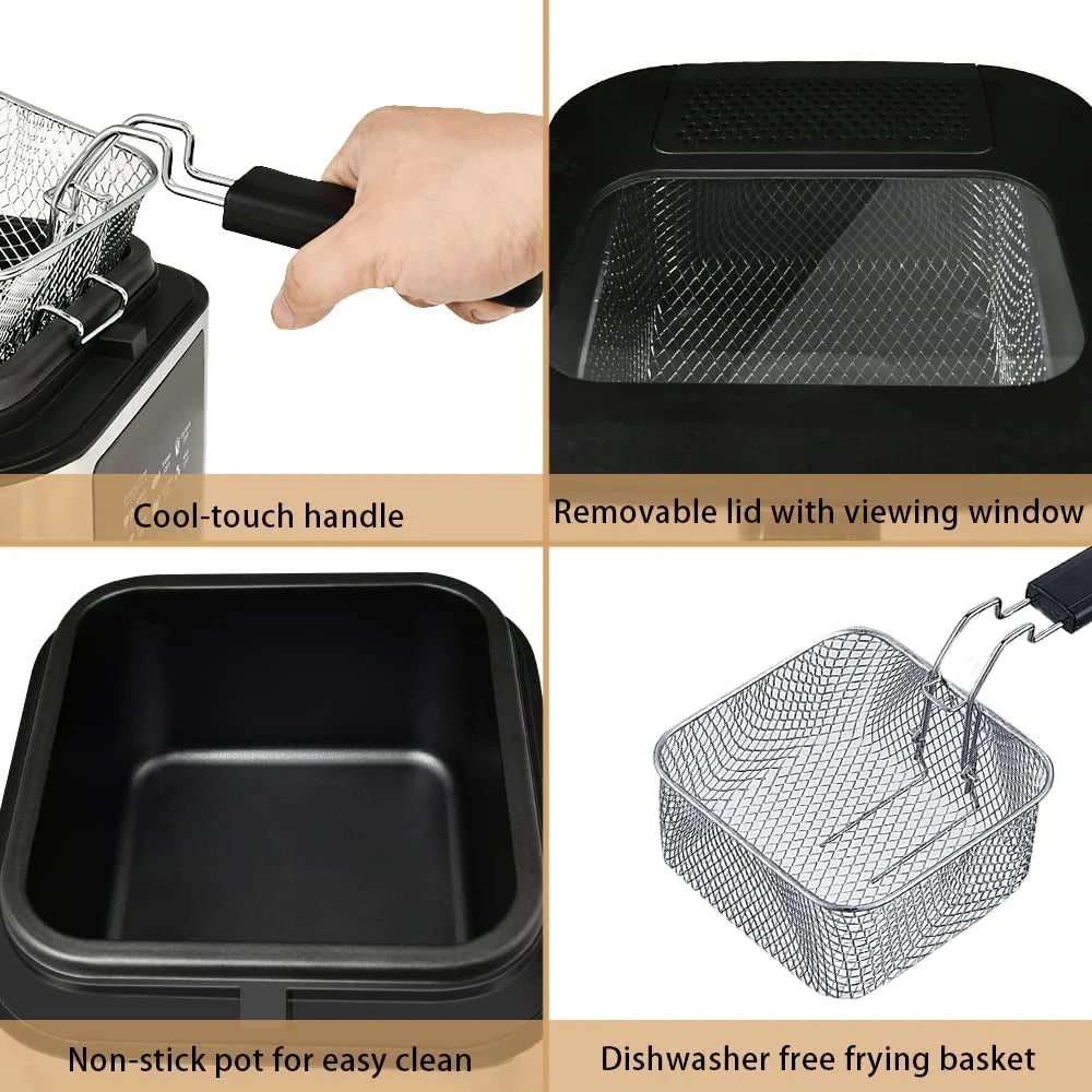 Stainless Steel Electric Deep Fryer with Basket, 2.5l R8707
