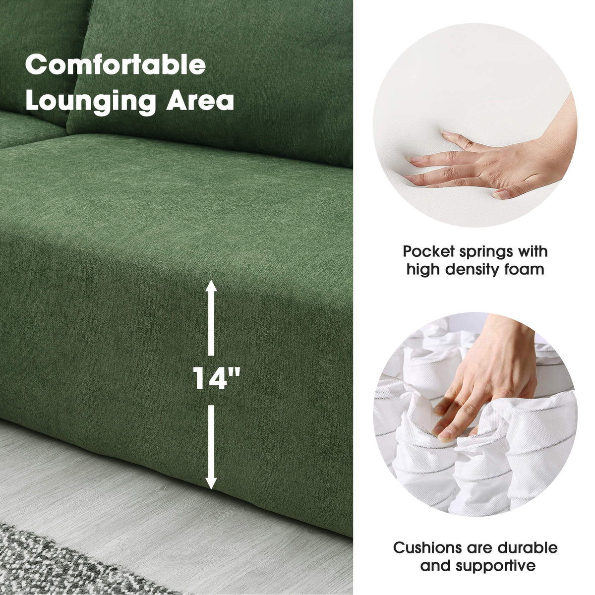 L-Shape 3 Seat Sectional Couch M4060