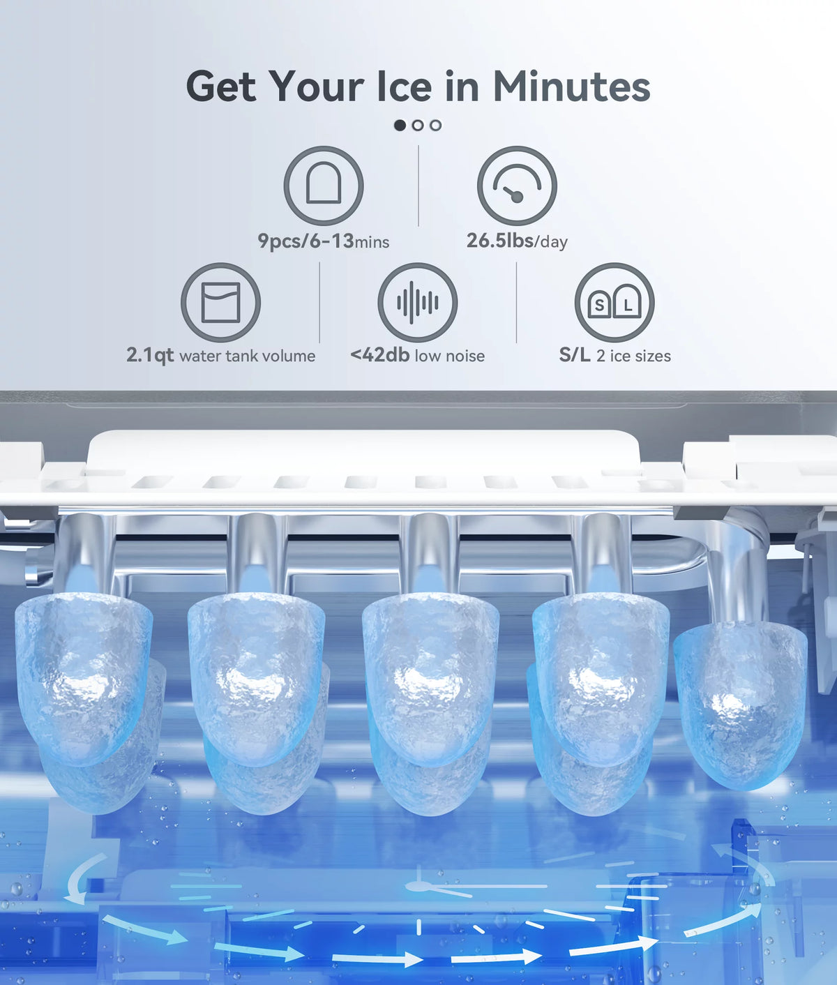Ice Maker Countertop 9 Cubes 6 Mins G23430