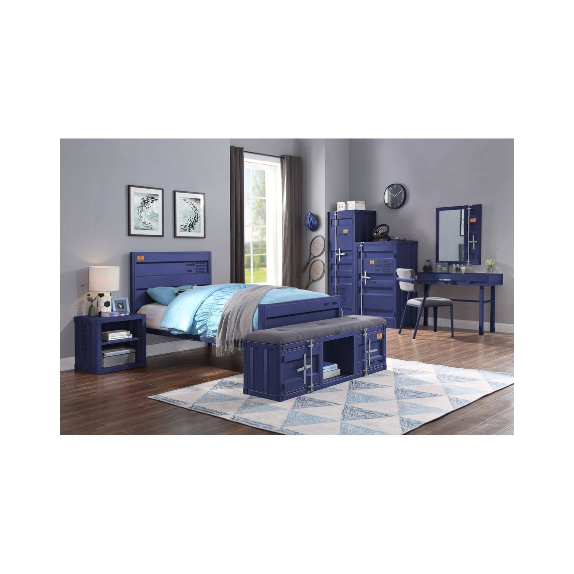 Twin Bed Blue D12531