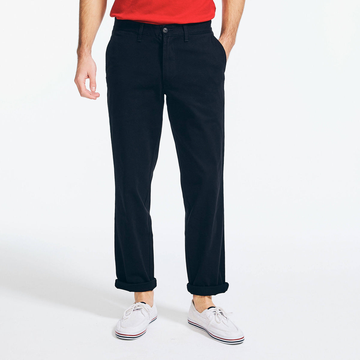 Classic Fit Flat Front Deck Pant True Black 34x32 X625