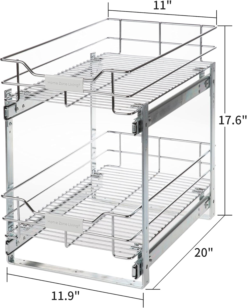 Pull Out Drawer Cabinet Organizer 2-Tier Under Sink Shelves Y922