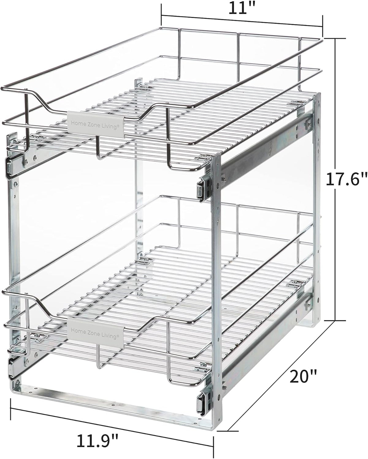 Pull Out Drawer Cabinet Organizer 2-Tier Under Sink Shelves Y922