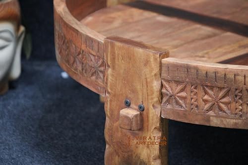 Round Solid Wood Coffee Table (45x45x20 cm) M270