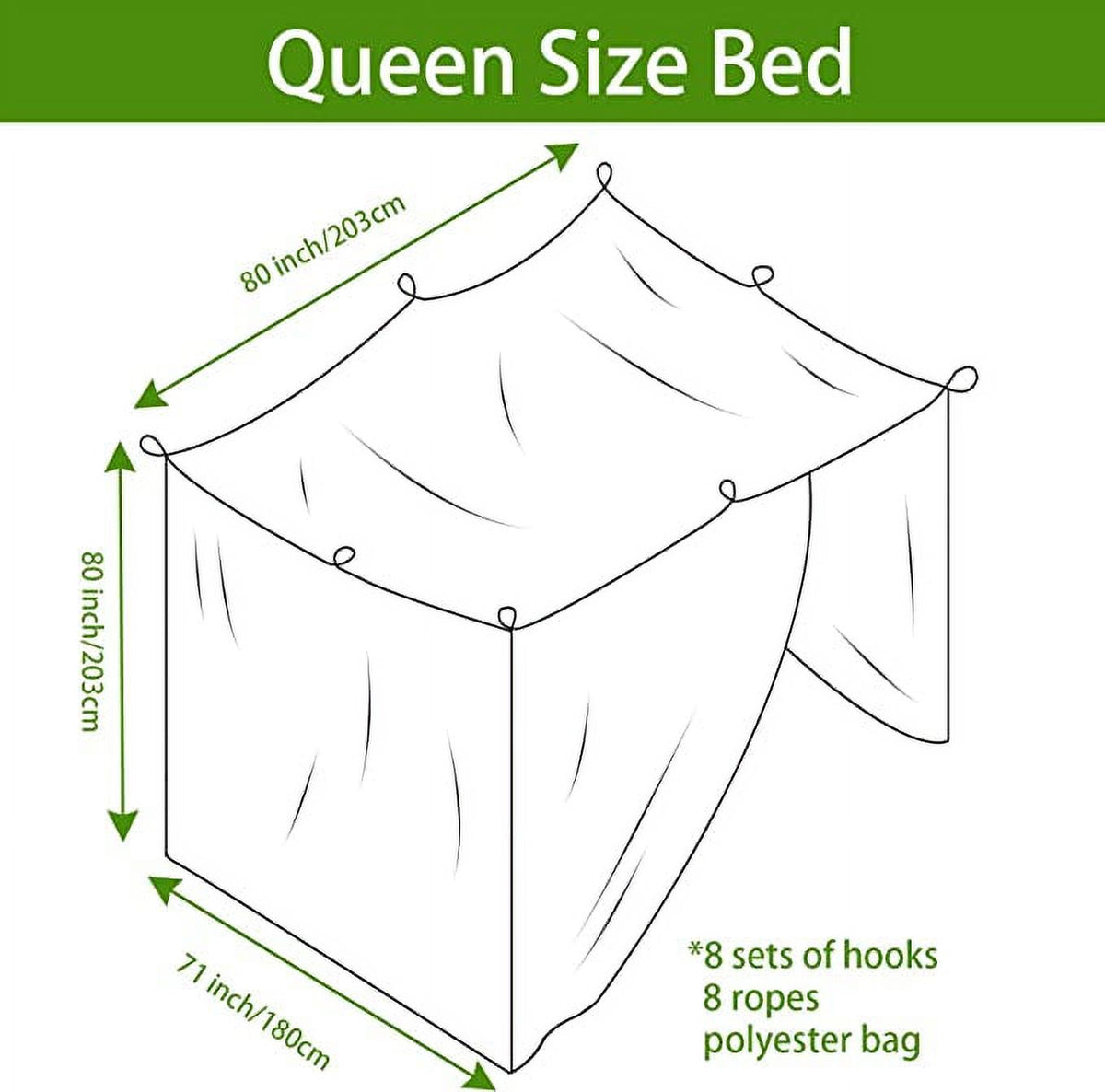 Luxury Mosquito Large Square Net for Single to King-Sized Beds Z651639