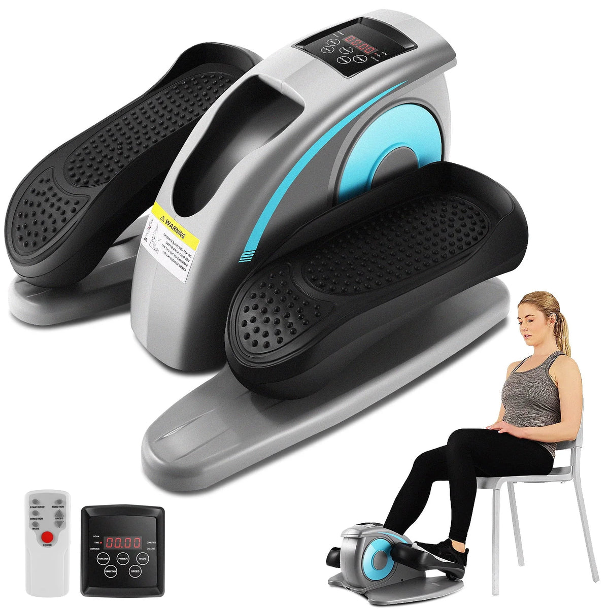 Under Desk Elliptical Pedal Exerciser with Remote & Data Monitor R701798