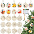 24 Pcs DIY Wooden Christmas Ornaments Painting Kit V8262