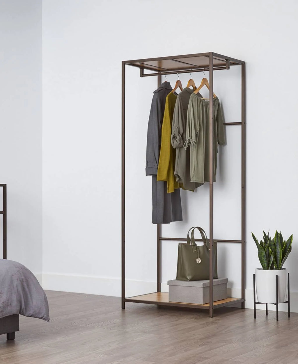 Bronze Anthracite Bamboo Garment Rack U763
