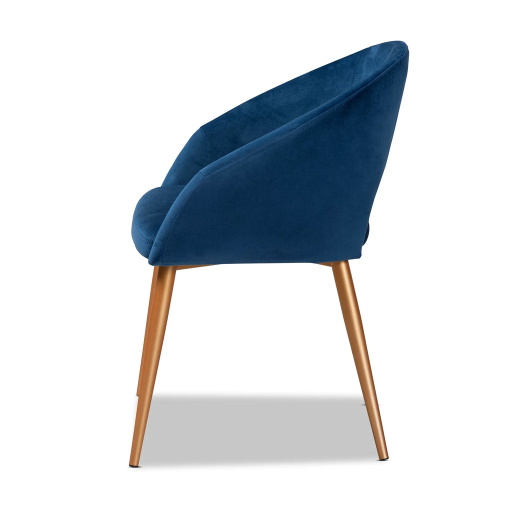 Navy Blue Velvet Upholstered Dining Chair L305