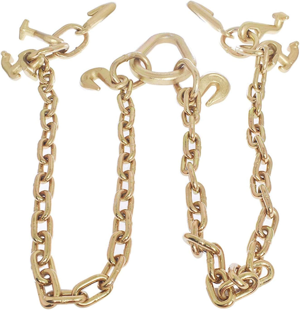 Tow Chain Grade 70 V-Bridle with Cluster Hooks, Pack of 2 R904