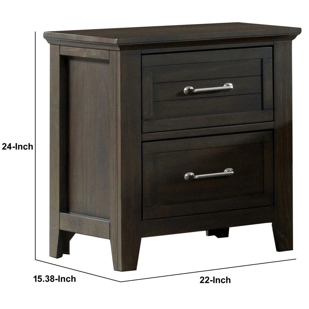2 Drawer Wooden Nightstand J1851