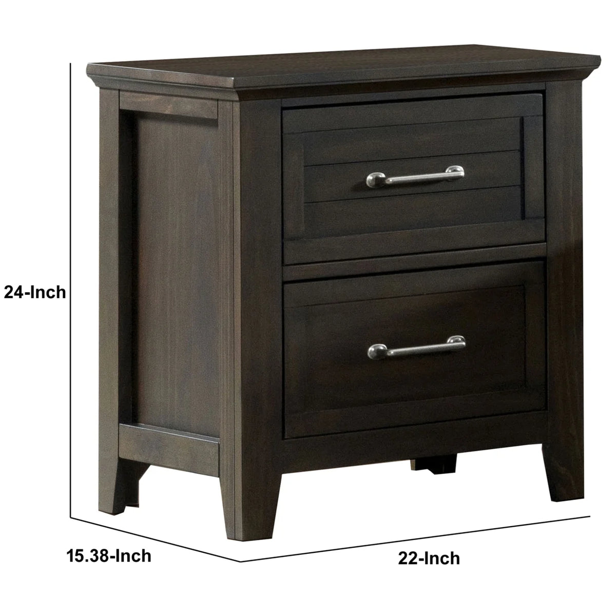 2 Drawer Wooden Nightstand J1851