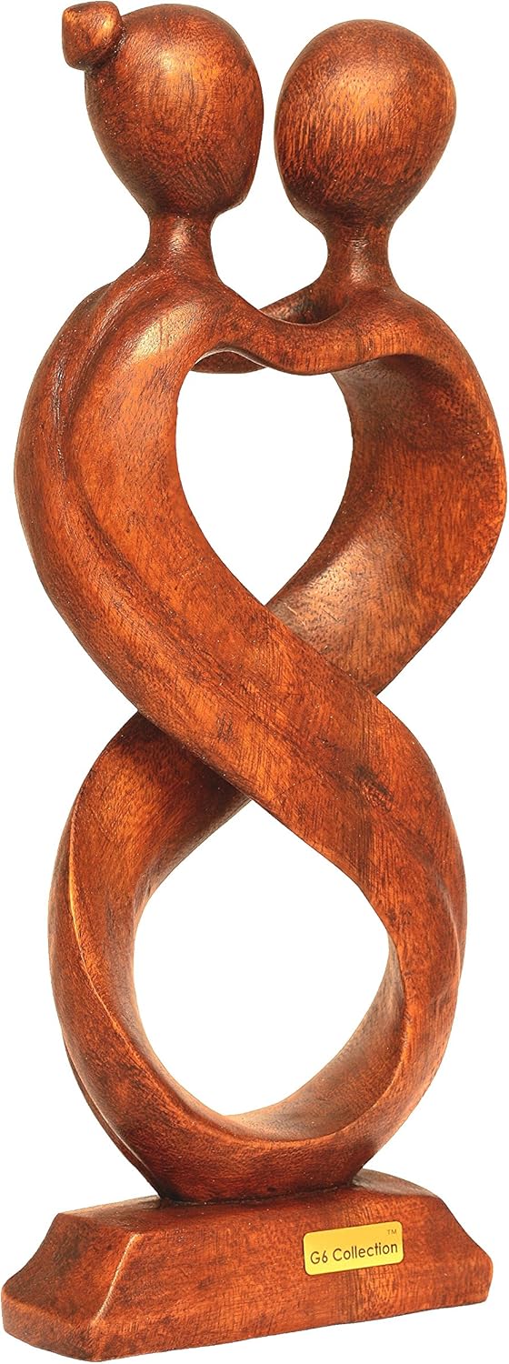 12 Wooden Handmade Abstract Sculpture Statue Q524