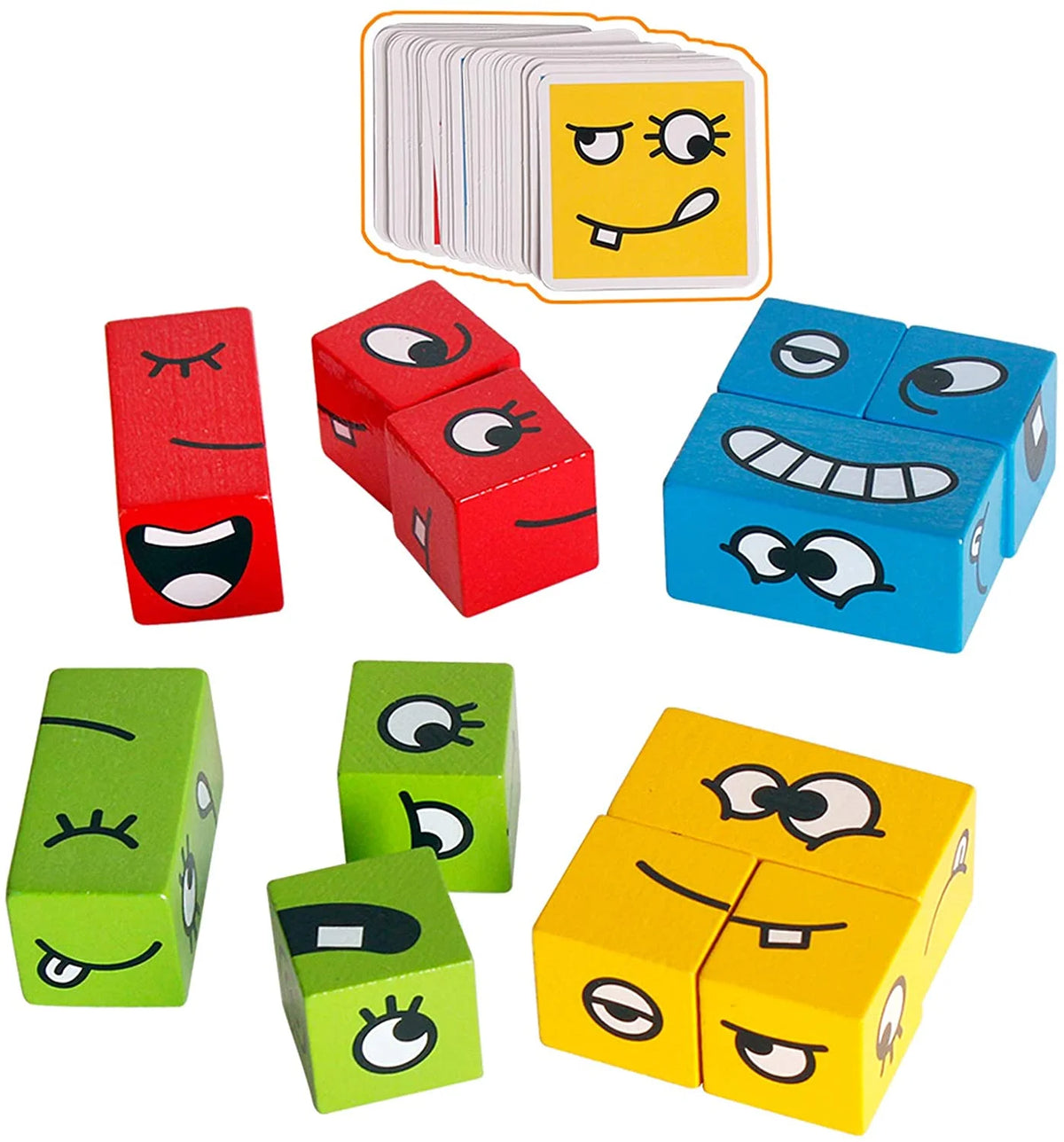 Wooden Expressions Matching Block Puzzle Toy Q339