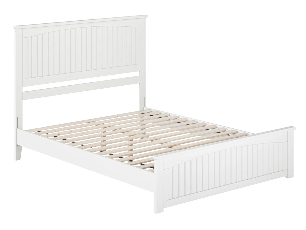 White Queen Solid Wood Platform Bed with Footboard U692
