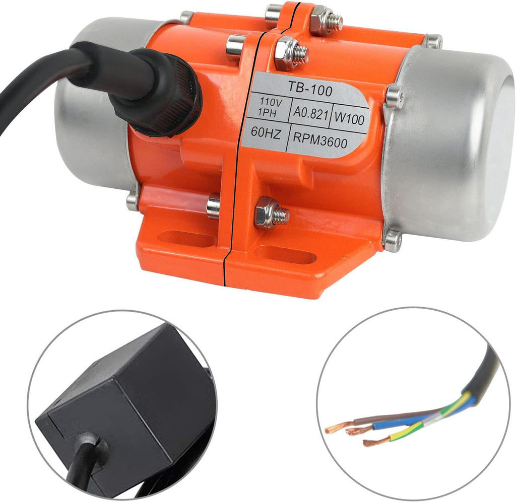 100W Single Phase Electric Vibrating Motor Aluminum Alloy Case AC 110V 3600rpm K720