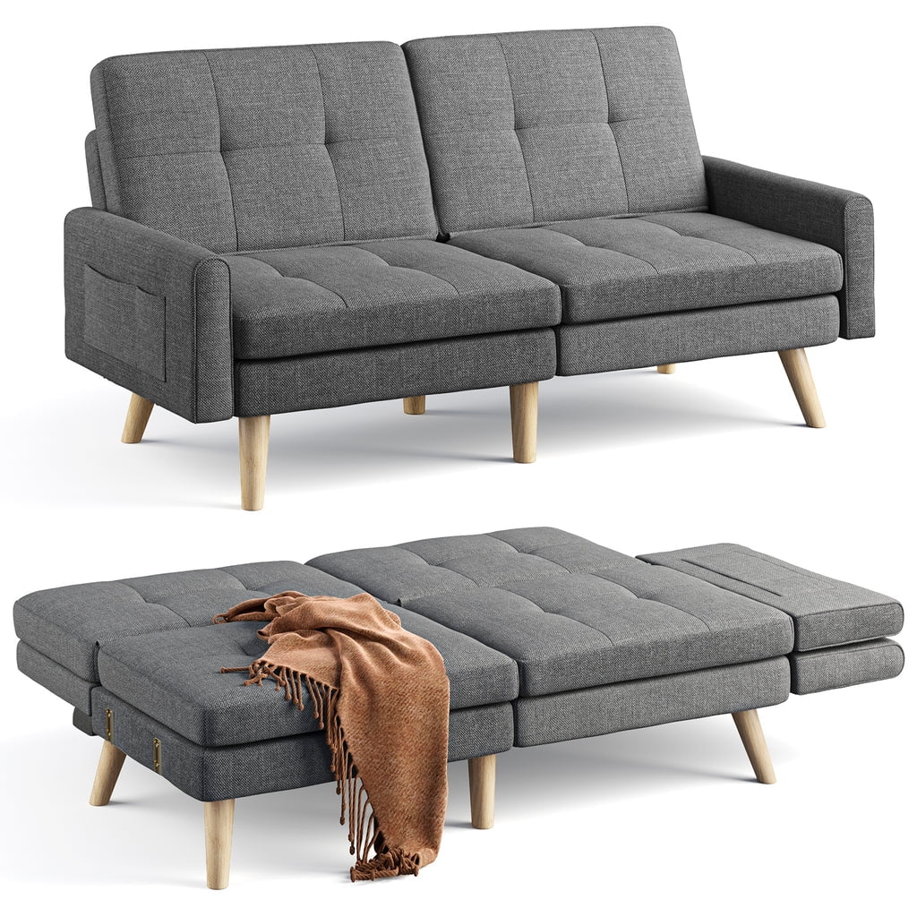 Dark Gray Convertible Futon Sofa Bed O6663