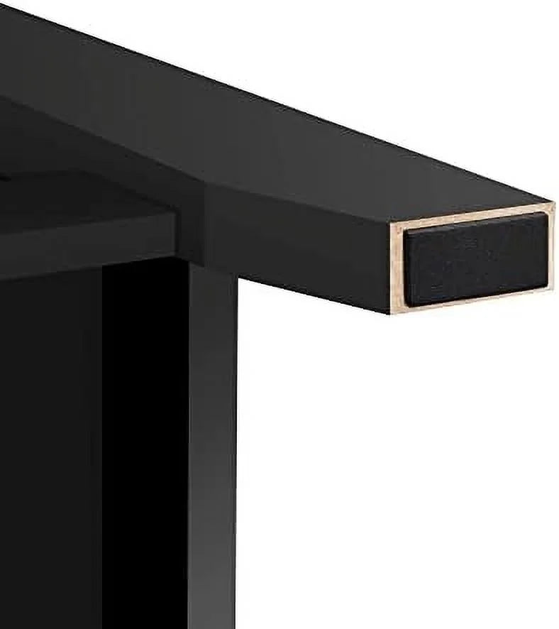 Black Wood Lift Up Coffee Table with Hidden Storage and 2 Open Shelves W485346