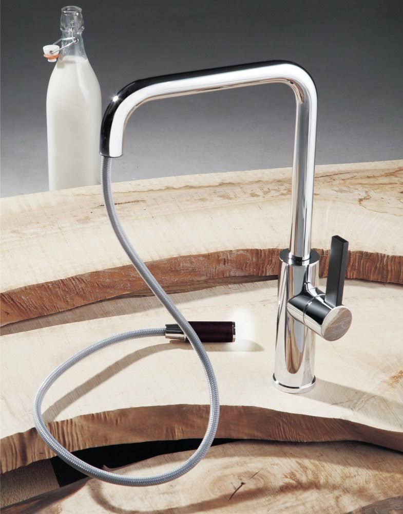 Chrome Single Handle Pull Out Kitchen Faucet W212444