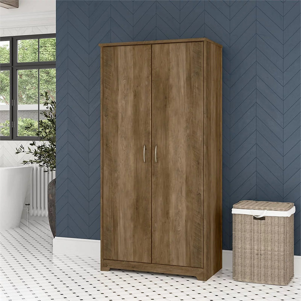 Tall Reclaimed Pine Engineered Wood Bathroom Cabinet J10366