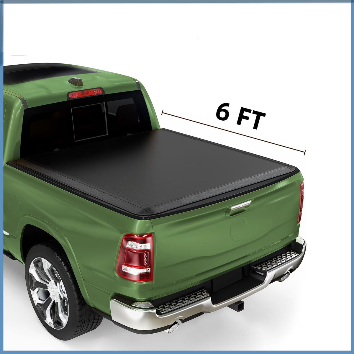 6ft Soft Tri-fold Truck Bed Tonneau Cover with led lamp R8712