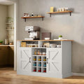 Rustic Brown Buffet Cabinet with Power Outlet and Floating Shelves P635702