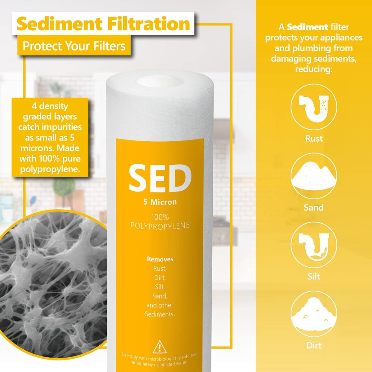 Reverse Osmosis System Replacement Filter Set with 50 GPD RO Membrane J979855