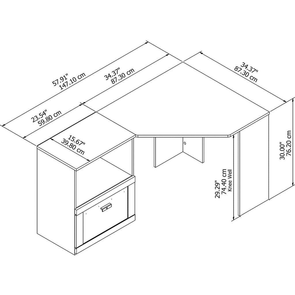 Corner Desk with Lateral File Cabinet E137450