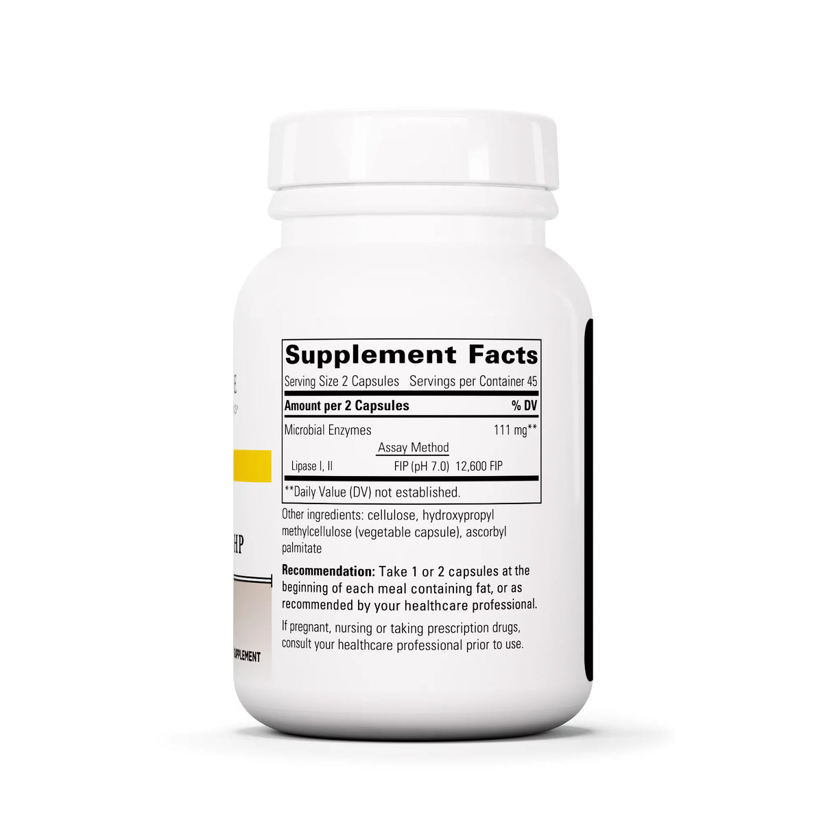 Lipase Enzyme Supplement 90 Vegan Capsules G418