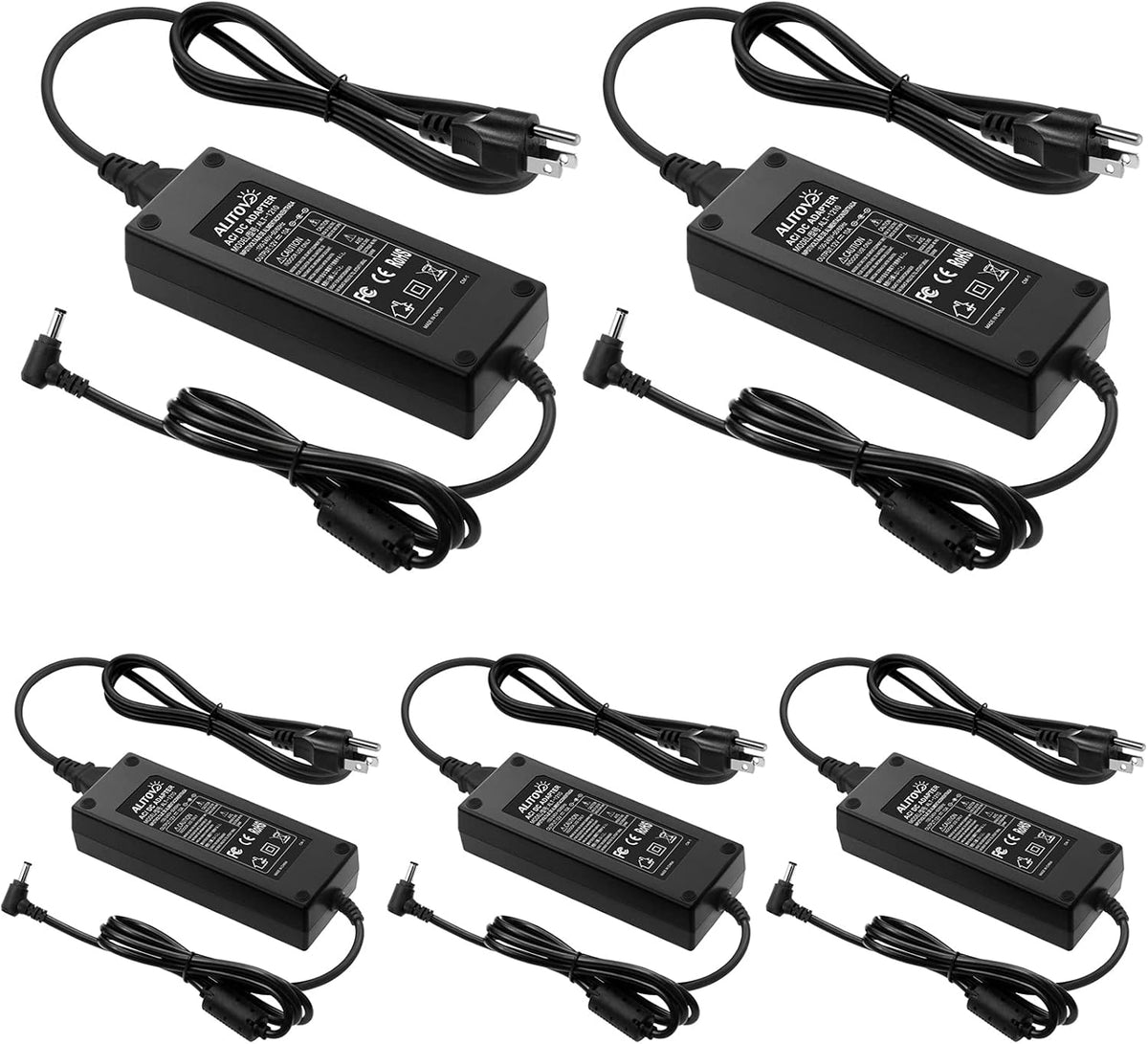 12V 10A Power Supply Adapter 120W Converter 5.5x2.5mm Plug Pack of 5 V93347