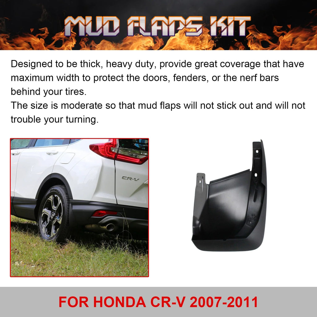 4PCS Front & Rear Mud Flap Splash Guards Fender Flare Mudguard Full Set with Hardware Accessories W64308