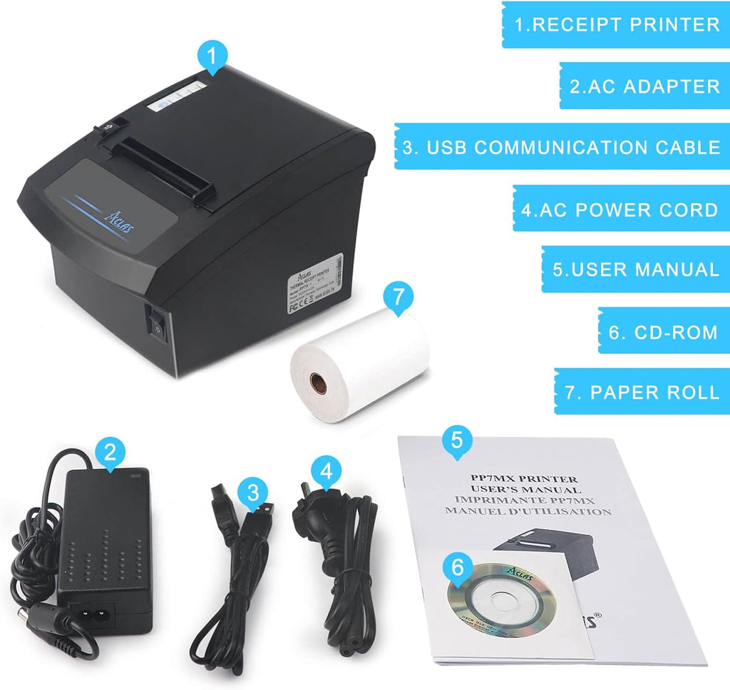 3'1/8 Thermal Receipt Printer 80mm with Auto Cutter Cash Drawer R500