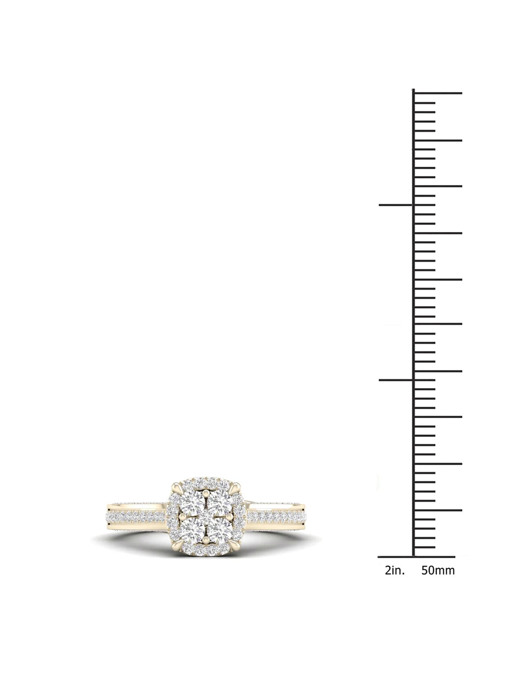 Diamond Cluster Halo Engagement Ring Y1258