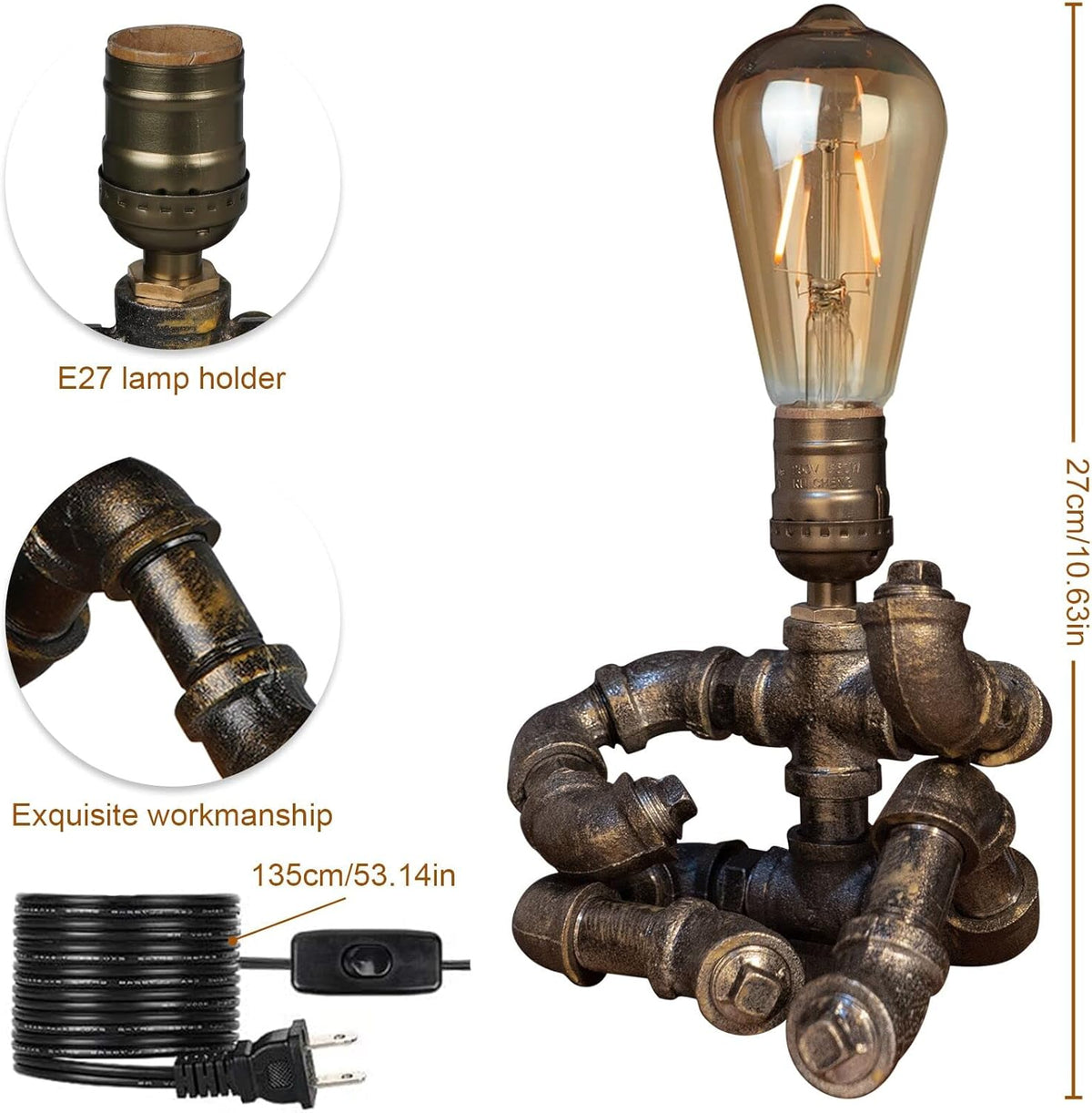 Bronze Metal Pipe Robot Table Lamp V956469