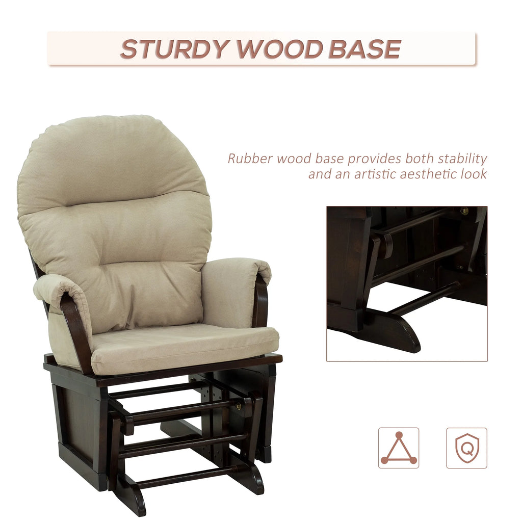 Cream White Rocking Chair with Ottoman M1016