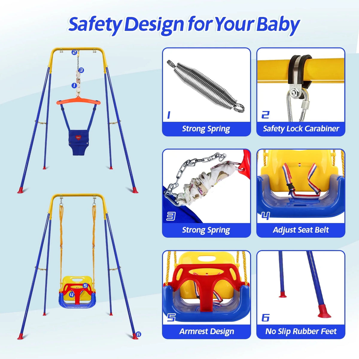 2-in-1 Toddler Swing Set and Baby Jumper Z49054