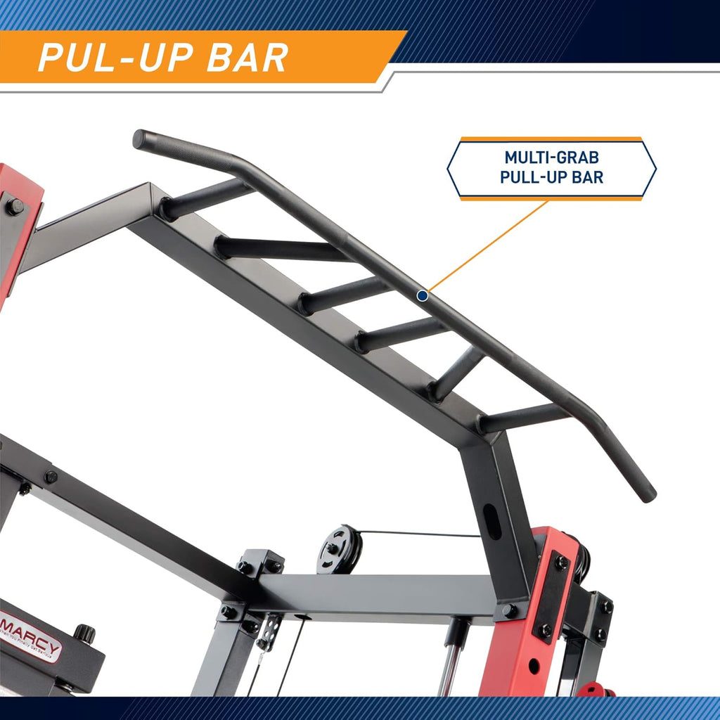 Red Smith Machine Cage System Home Gym Multifunction Rack H75638