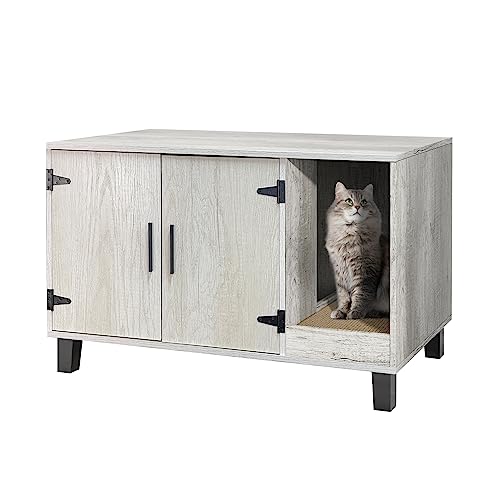 Pine Wooden Cat Litter Box Enclosure K89551
