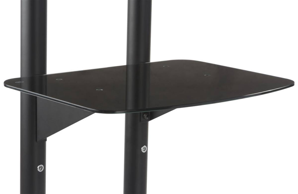 Rolling TV Cart with Shelf, Height Adjustable Black M505
